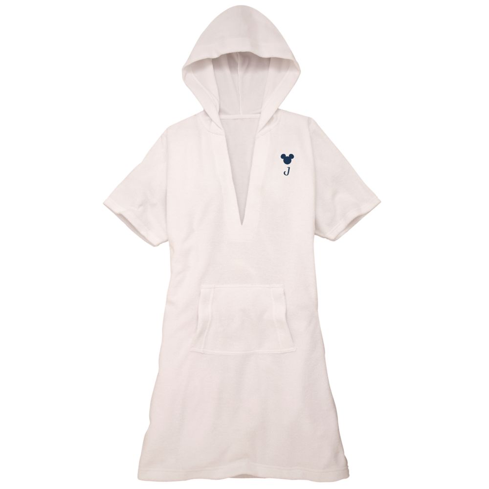Personalized Short-Sleeve Hooded Mickey Mouse Cover-Up for Her
