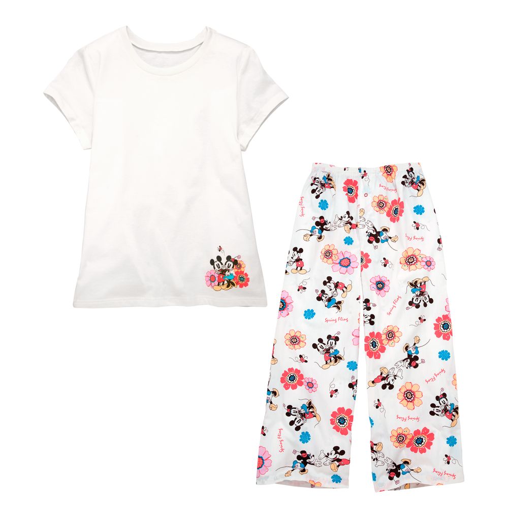 2-Pc. Spring Fling Mickey Mouse Pajama Set for Her