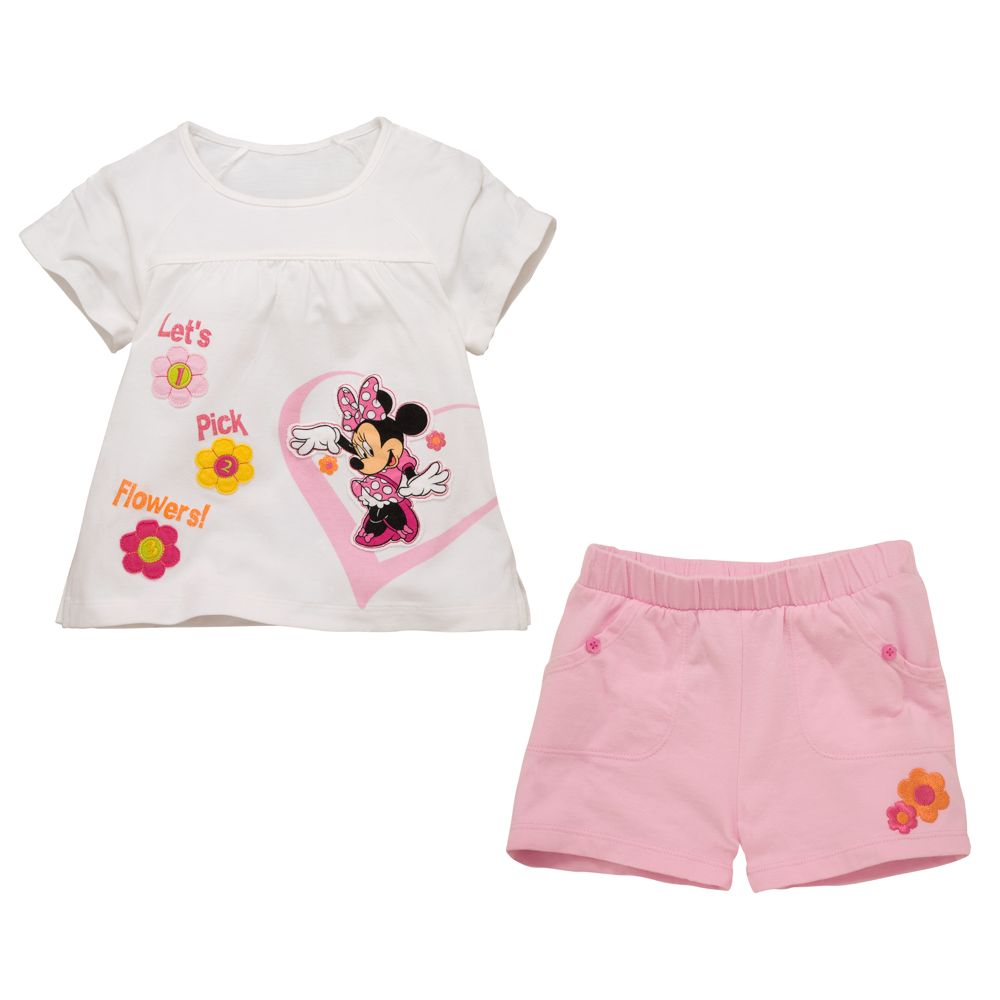 2 Pc Minnie Mouse Shorts amp Top Set For Toddler Girls