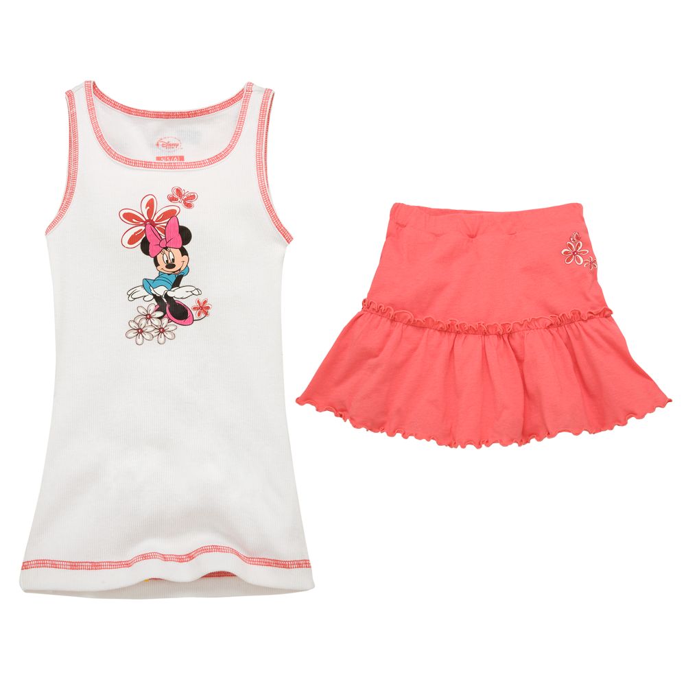 2 Pc Minnie Mouse Tank Top Skort Set For Girls