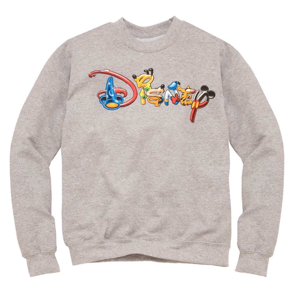 Gray Disney Logo Sweatshirt for Adults