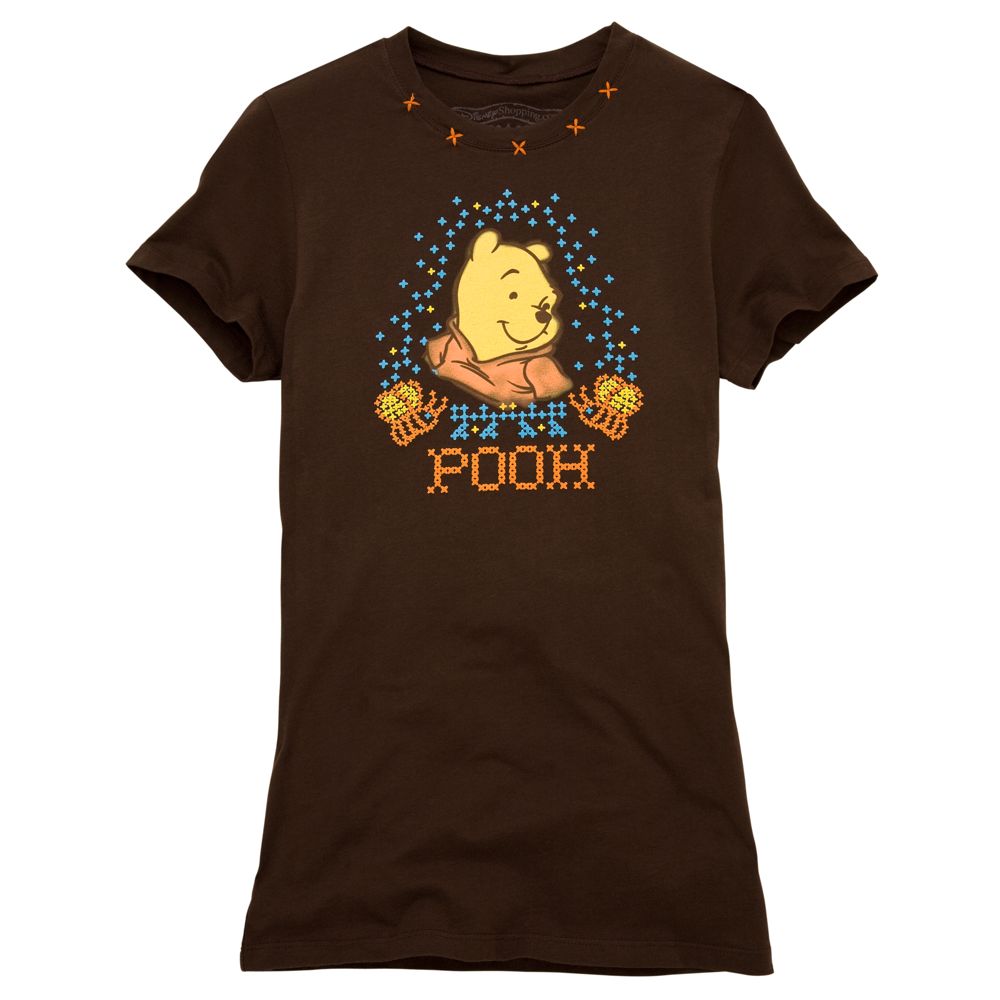 Homespun Pooh Junior Tee for Her