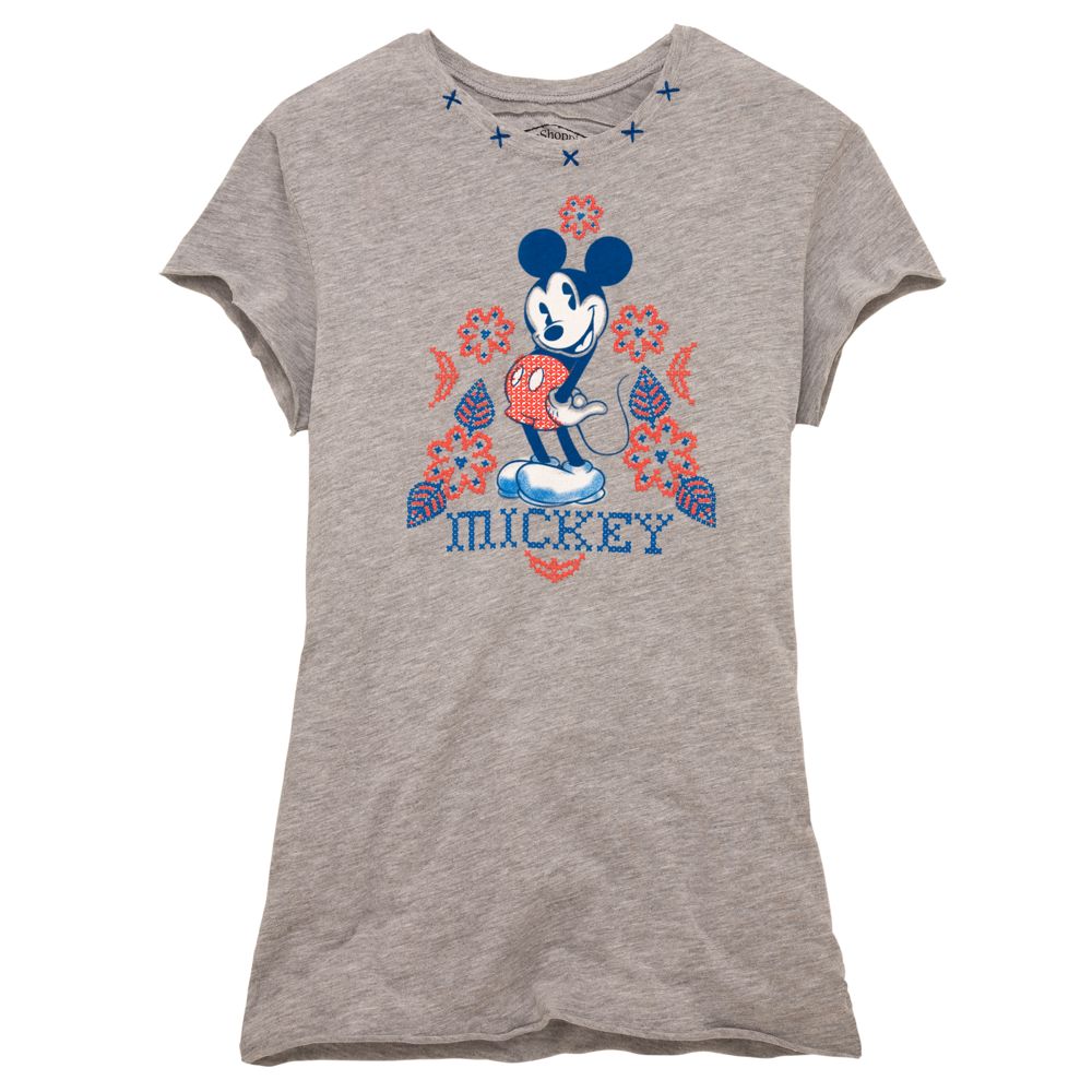 Homespun Mickey Mouse Junior Tee for Her