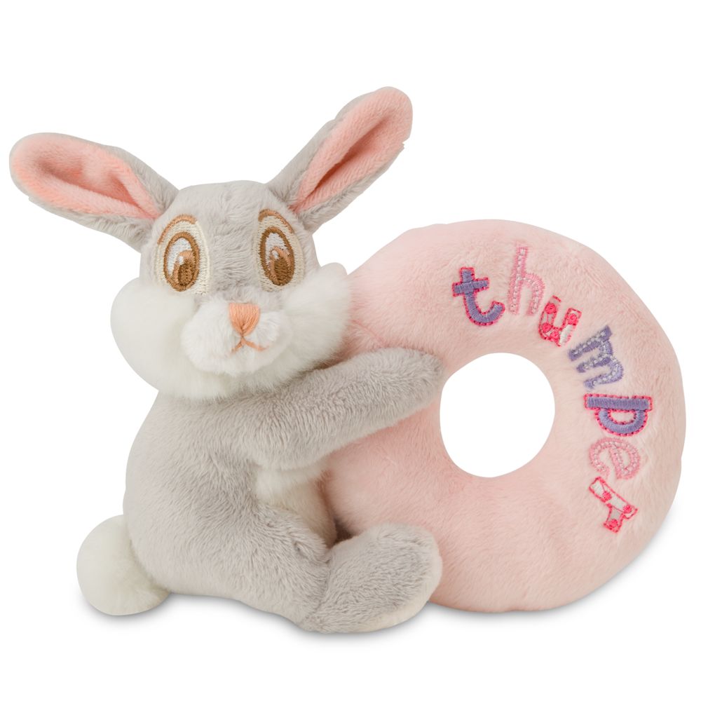 Thumper Plush Baby Rattle -- Pink