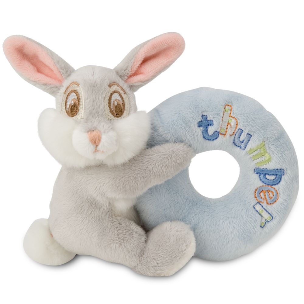 Thumper Plush Baby Rattle -- Blue