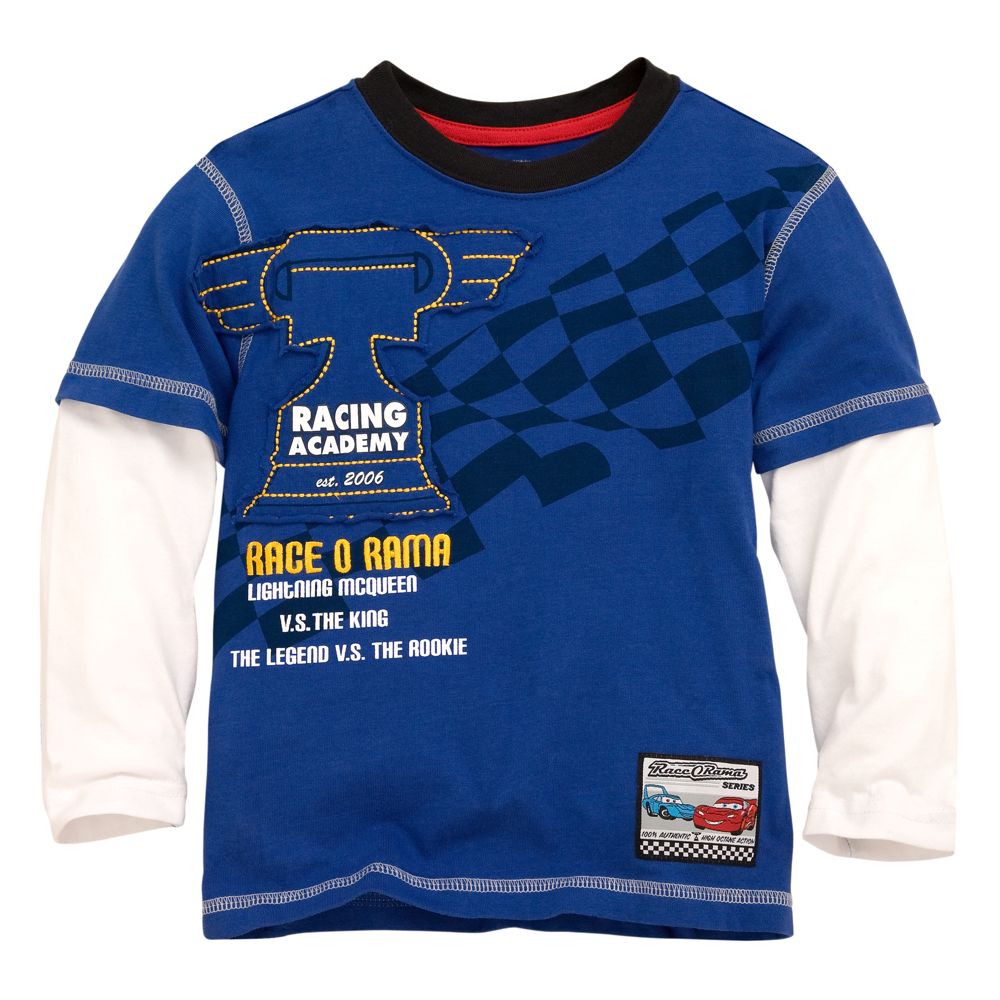 Double-Up Long-Sleeve Race-O-Rama Cars Tee for Toddler Boys