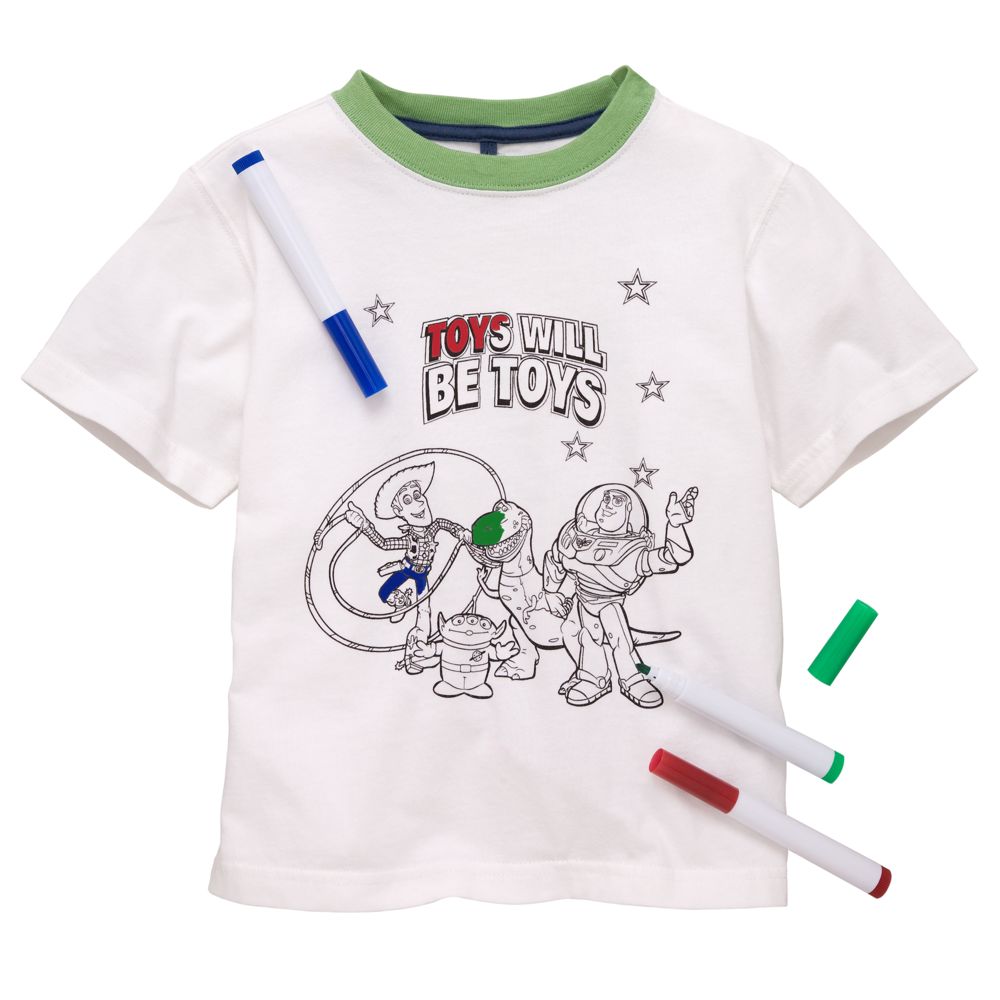 Color-Your-Own Toy Story Tee and Marker Set for Toddler Boys