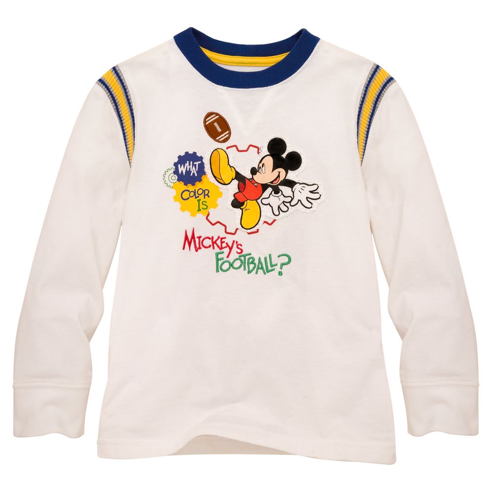 Sporting Long-Sleeve Mickey Mouse Tee for Toddlers
