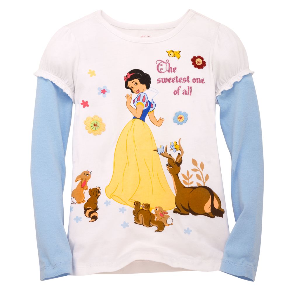 Double-Up Long Sleeve Snow White Tee for Girls