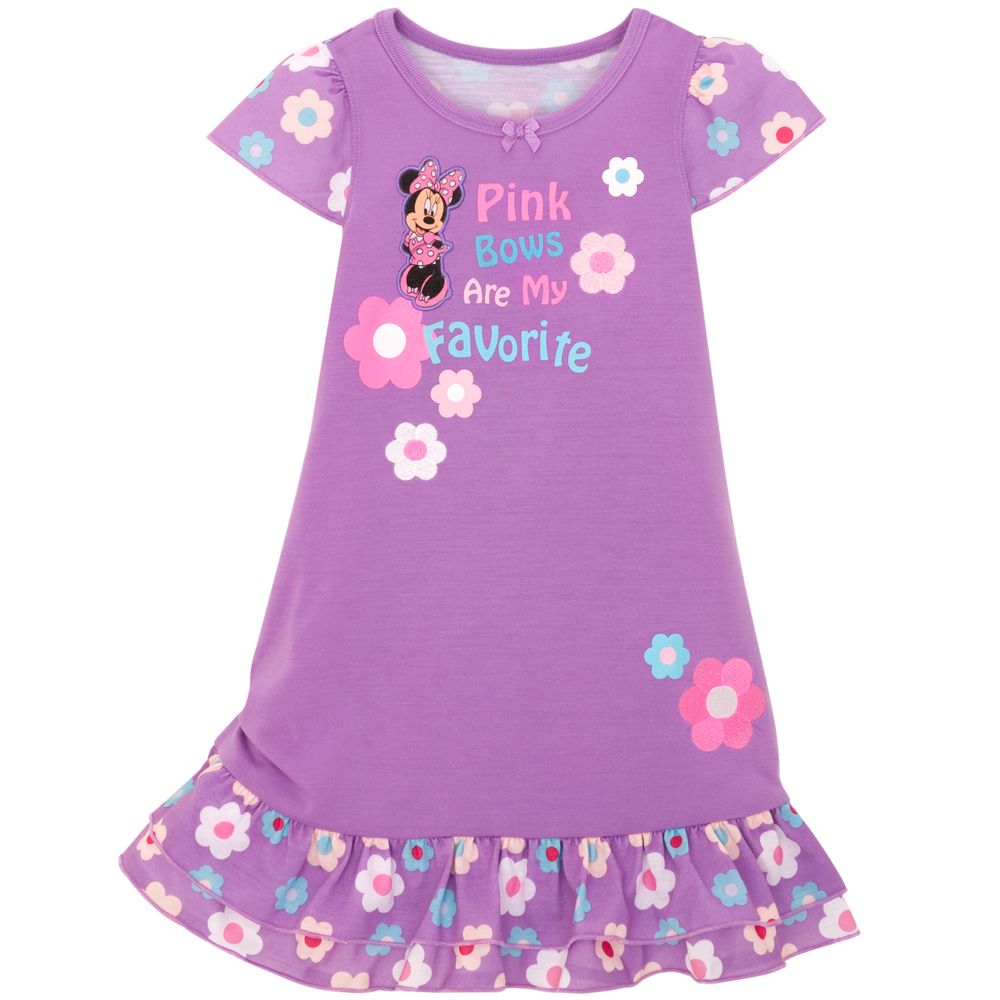 Pink Bows Minnie Mouse Nightshirt for Toddler Girls