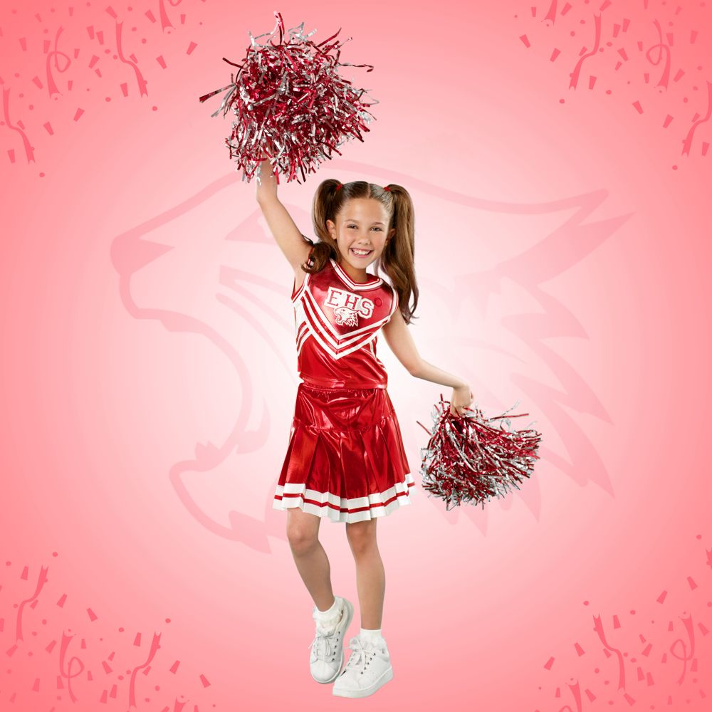 Light-Up High School Musical Cheerleader Costume with Pom Poms for Girls