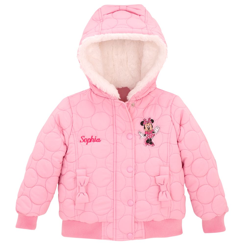 Personalized Minnie Mouse Puffy Jacket for Toddler Girls