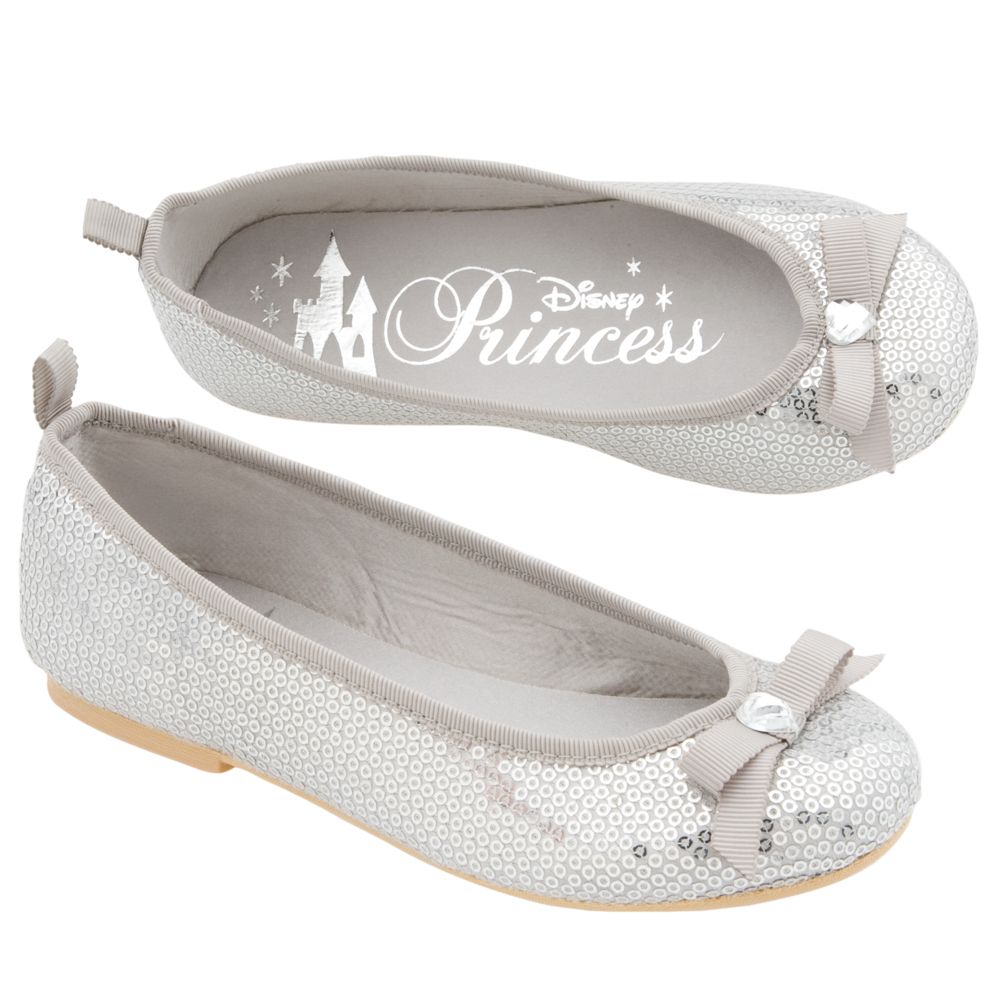Silver Disney Princess Ballet Flats Shoes for Girls