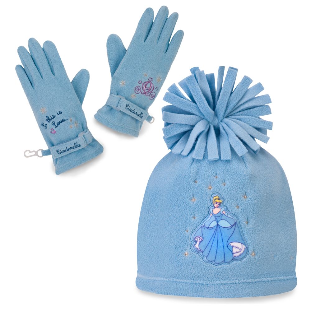 Fleece Disney Cinderella Hat and Glove Set for Girls