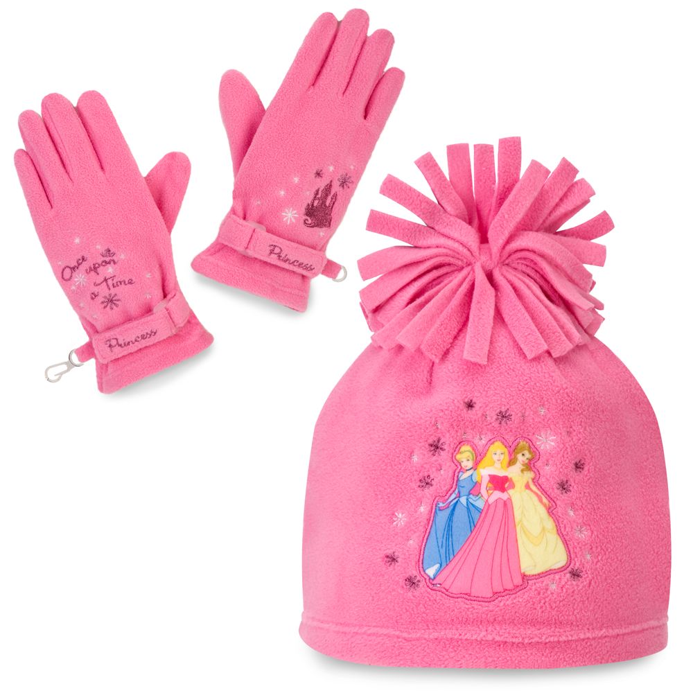 Fleece Disney Princess Hat and Glove Set for Girls