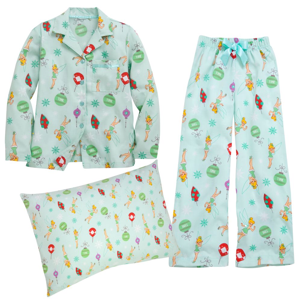 Mother and Daughter Tinker Bell Pajamas and Pillowcase Set for Girls