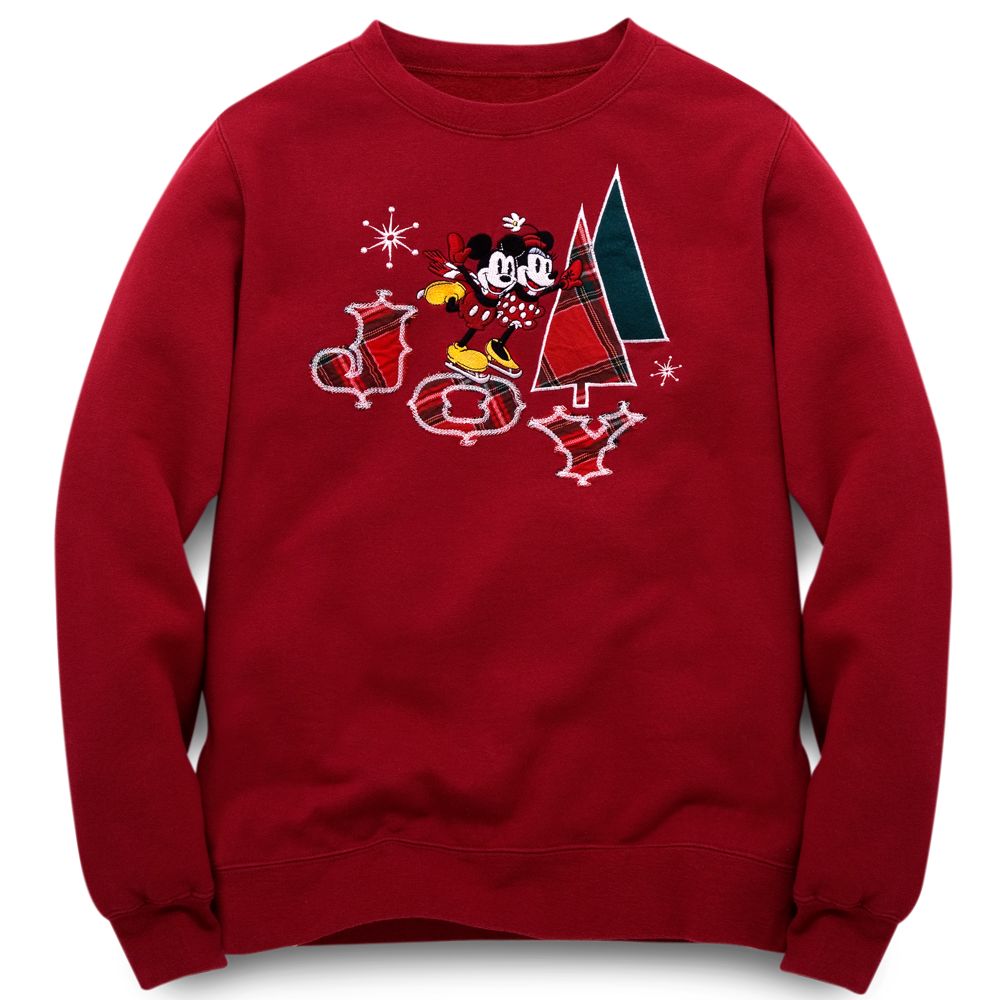 Holiday Joy Mickey and Minnie Mouse Sweatshirt for Her