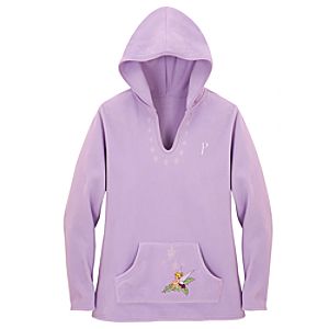 Monogrammed Tinker Bell Hooded V-Neck Fleece Pullover