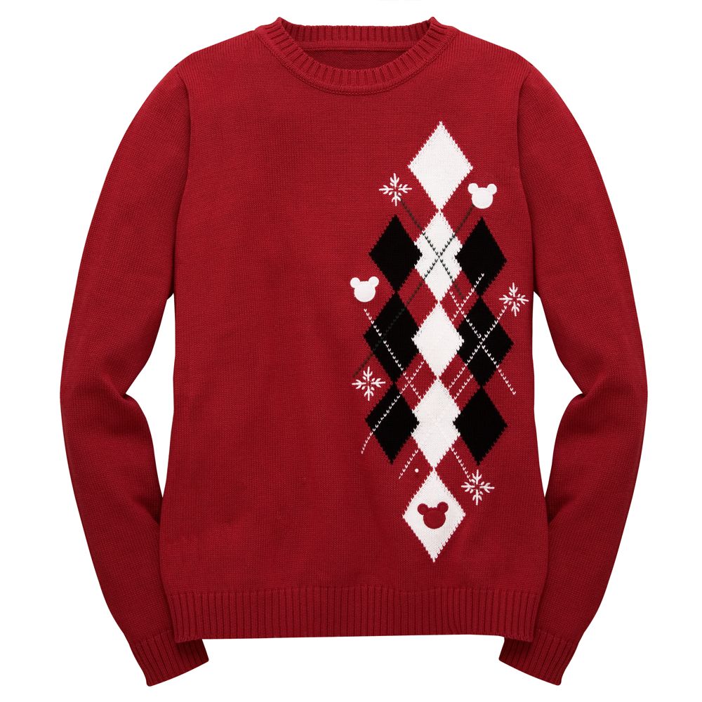 Family Holiday Mickey Mouse Argyle Sweater for Women