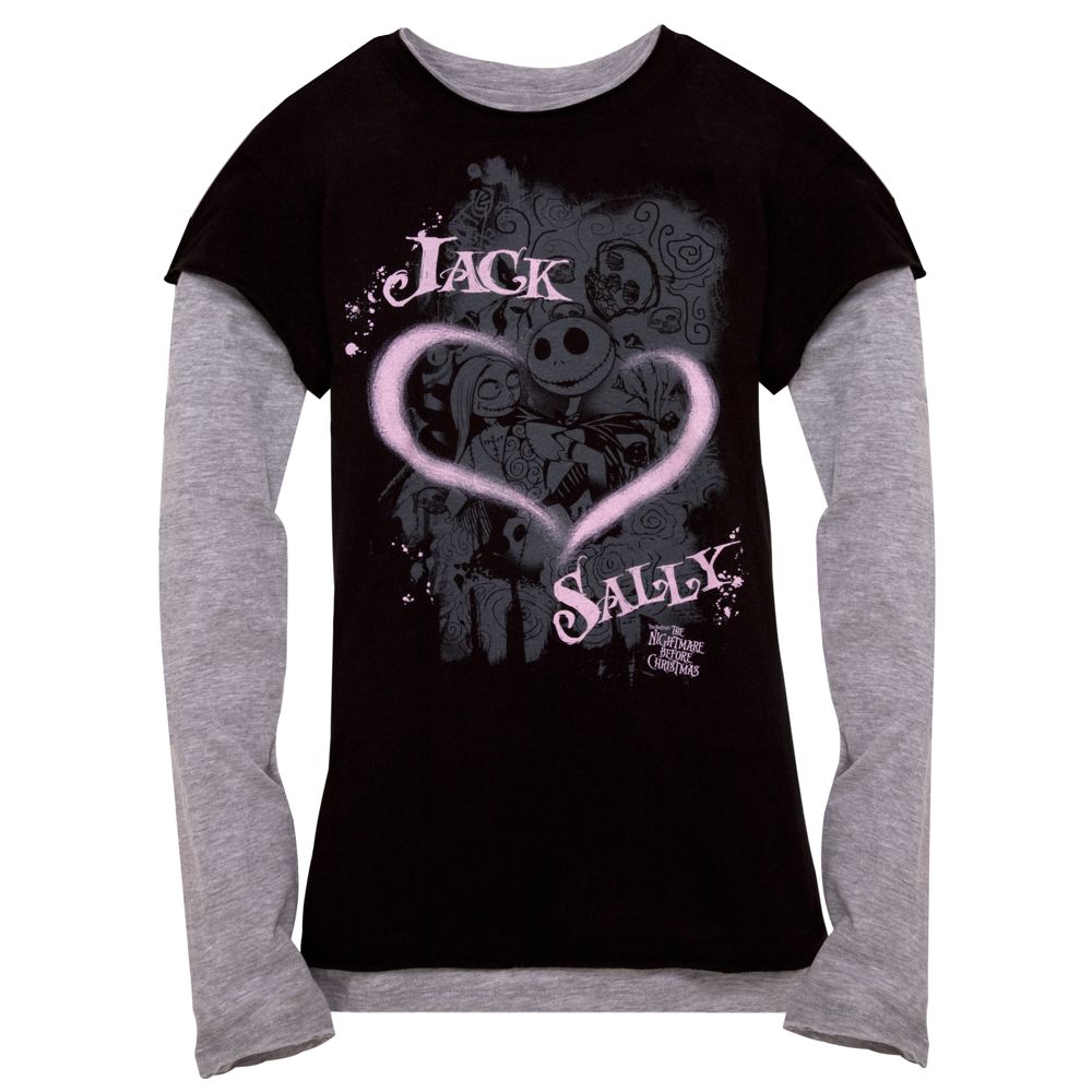 Double-Up Long-Sleeve Jack Skellington and Sally Tee for Women
