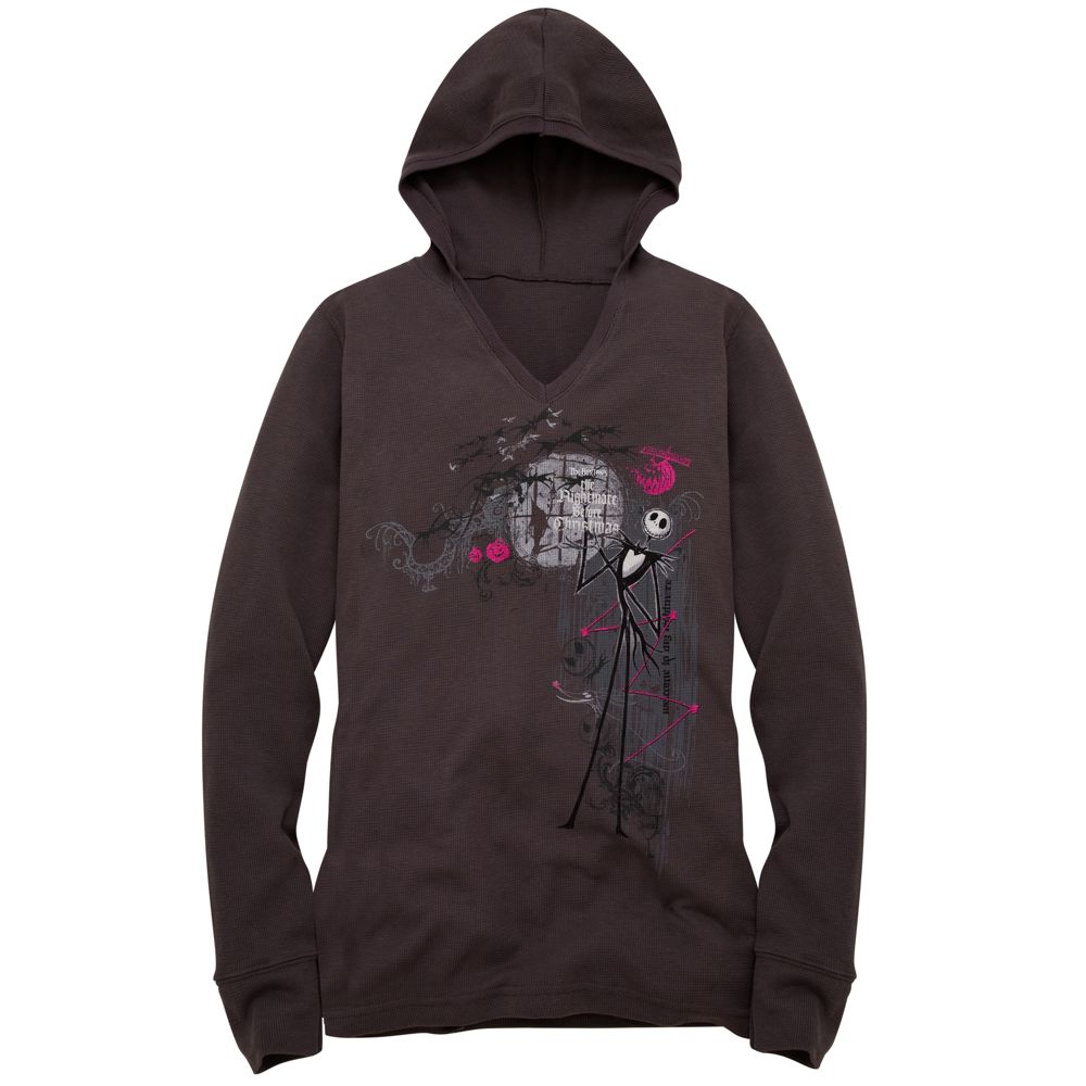 Long-Sleeve Thermal Hoodie Jack Skellington Shirt for Women