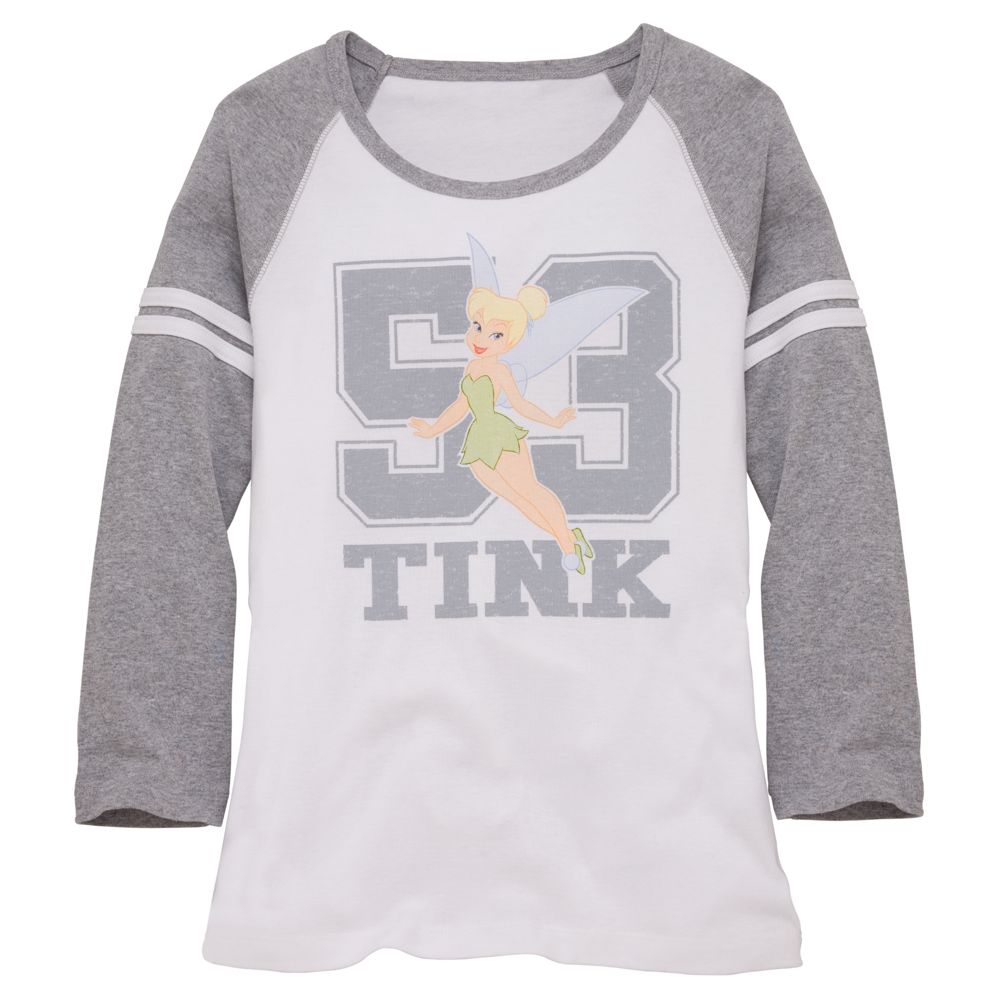 Junior Raglan Varsity Tinker Bell Tee for Women