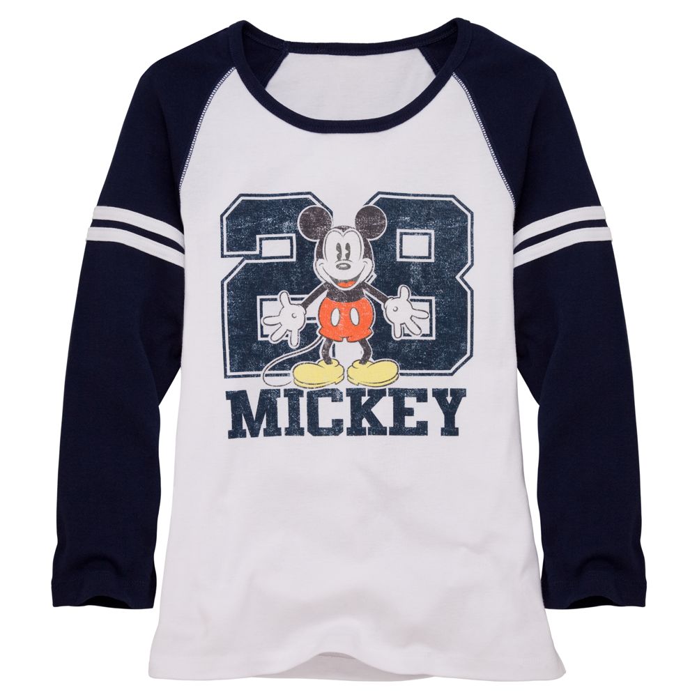 Junior Raglan Varsity Mickey Mouse Tee for Women