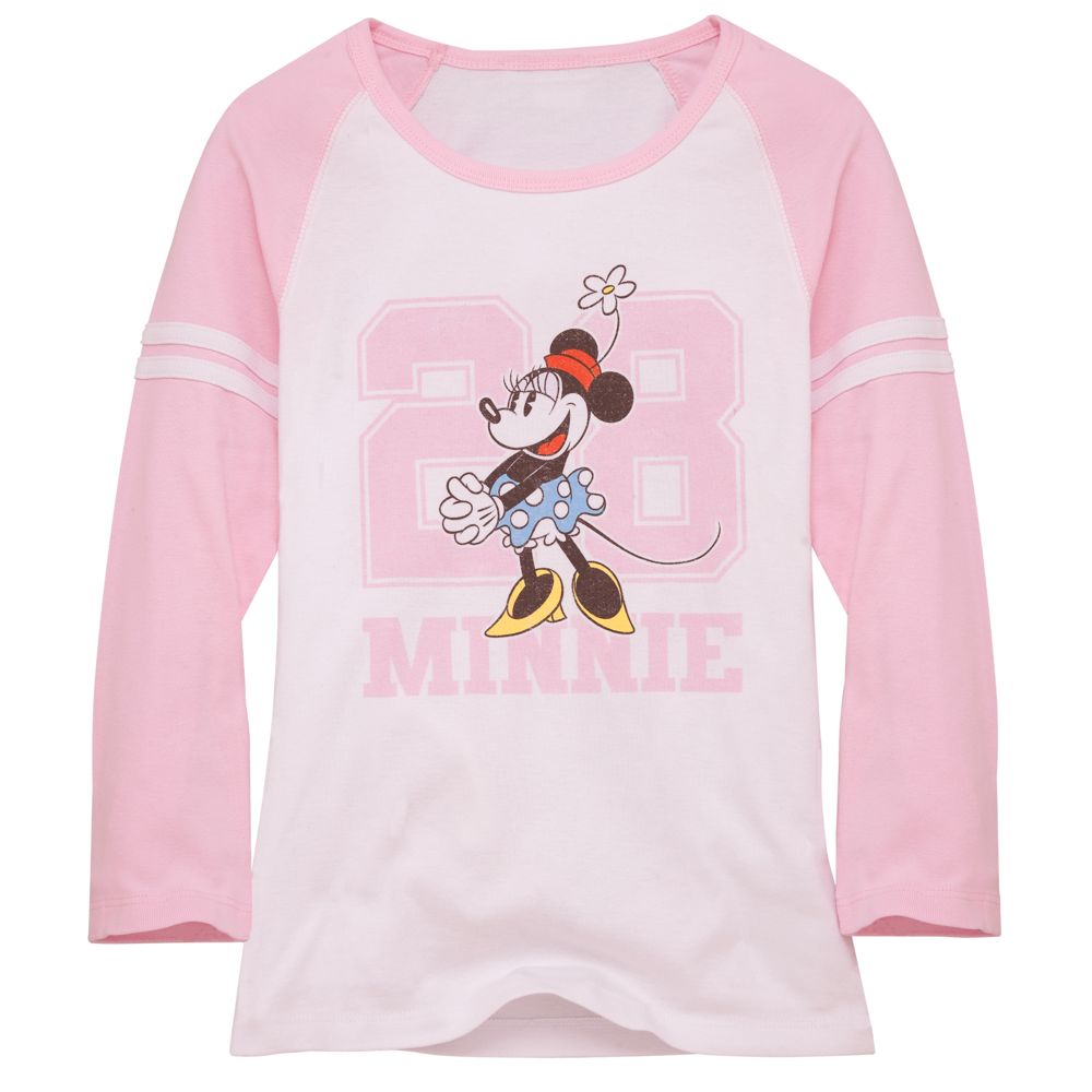 Junior Raglan Varsity Minnie Mouse Tee for Women
