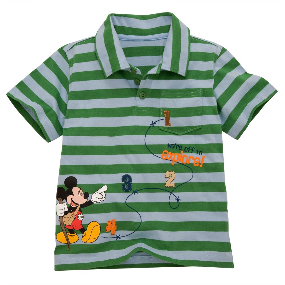 Striped Mickey Mouse Polo for Toddler Boys