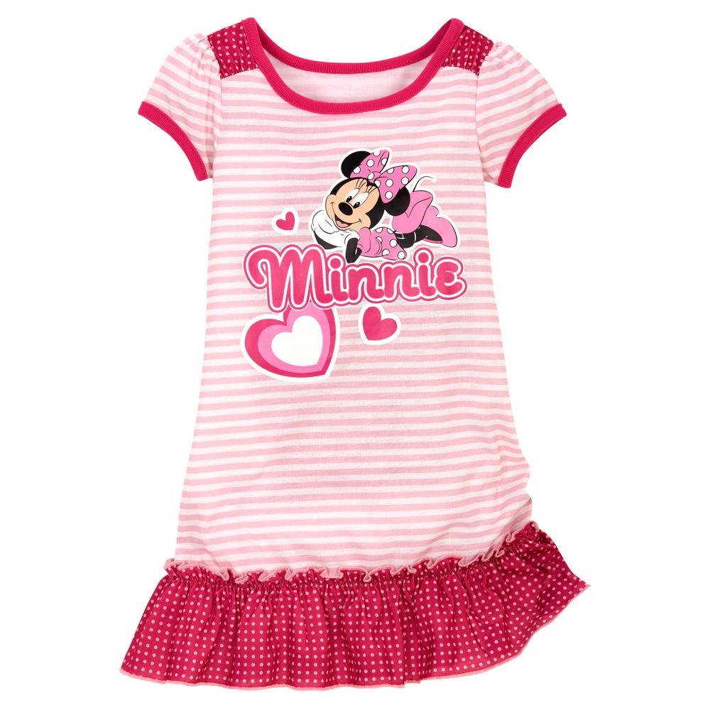 Hearts and Minnie Mouse Nightshirt for Toddler Girls