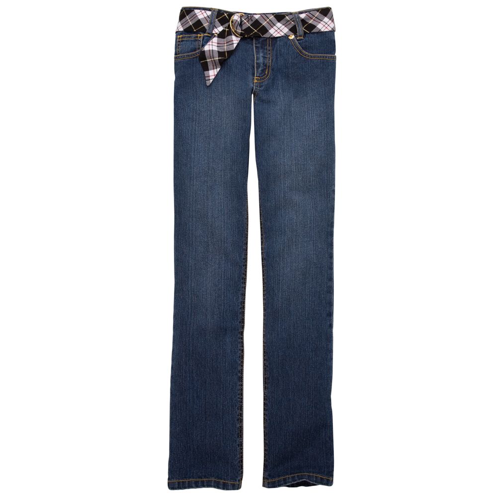 JONAS Jeans with Plaid Belt for Girls
