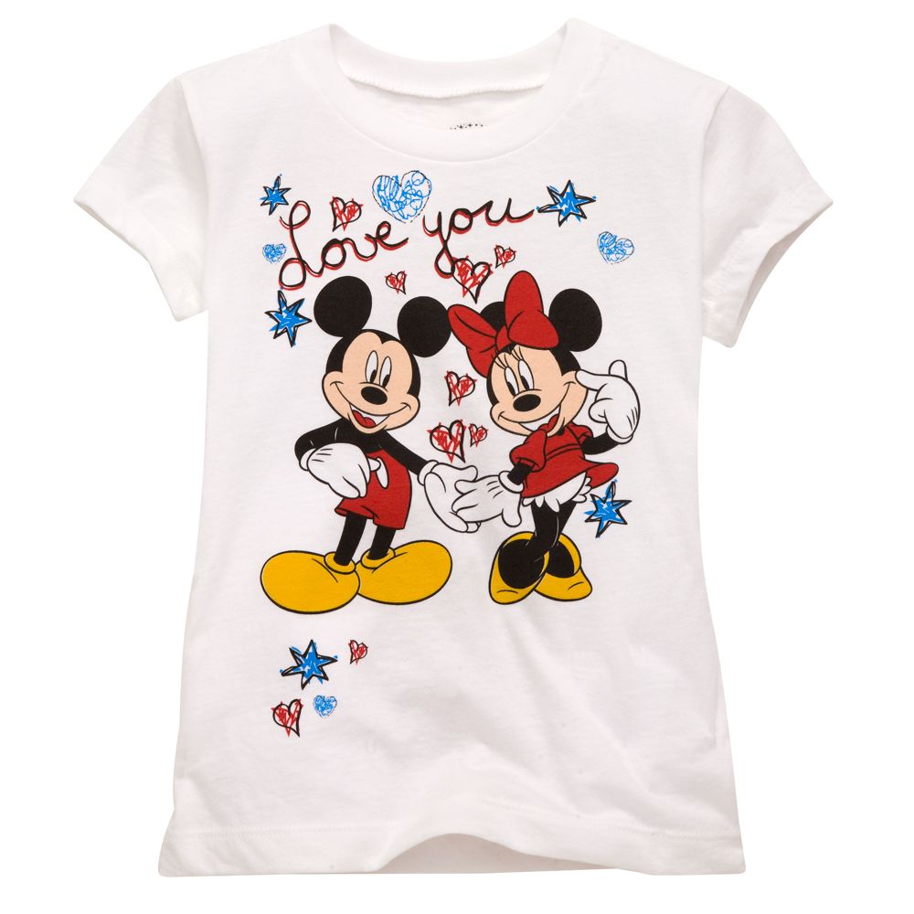 3 FOR &acute; &acute; Love You &acute; &acute; Mickey and Minnie Mouse Tee for Girls