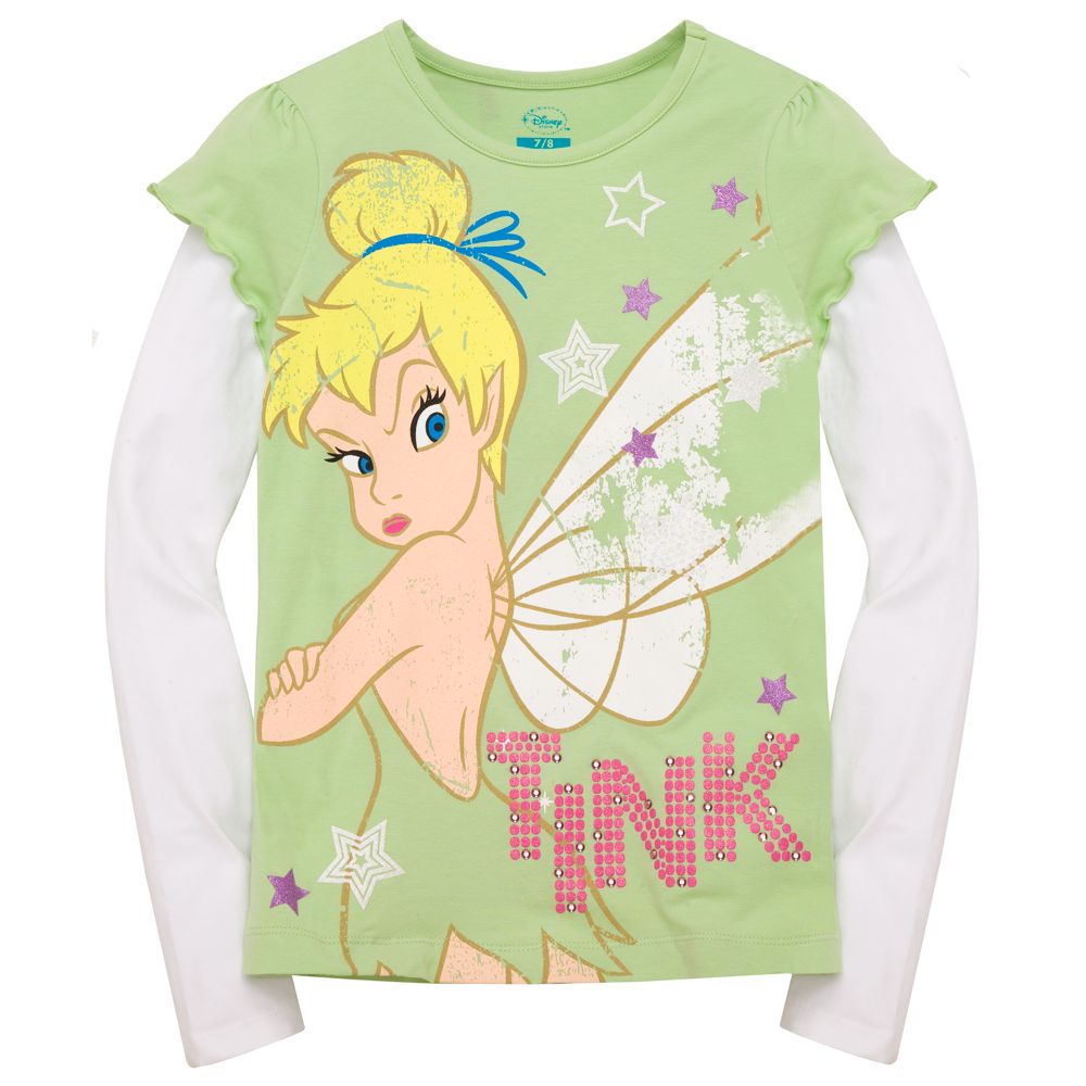 Double-Up Long Sleeve Tinker Bell Tee for Girls