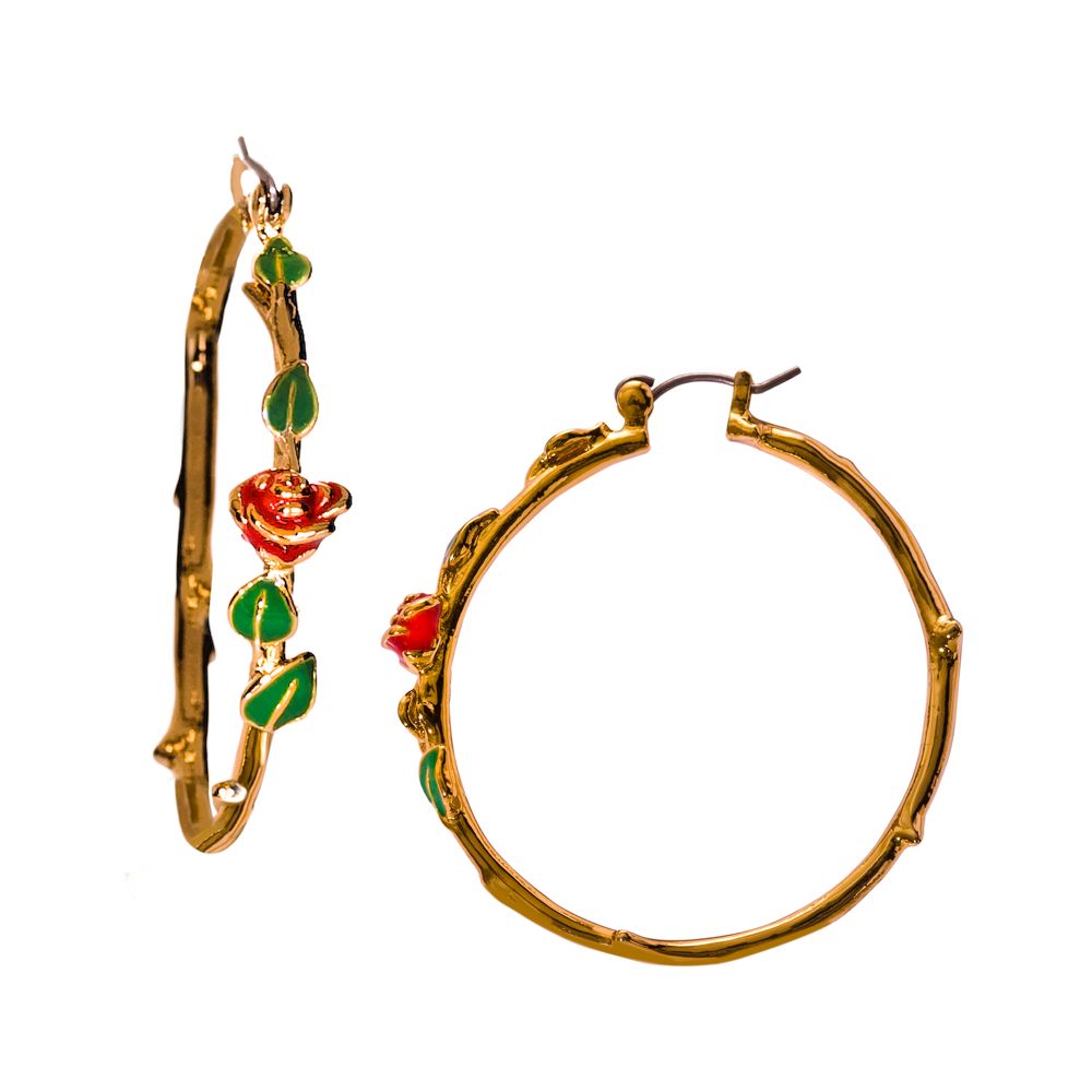 ''Enchanted Rose'' Beauty and the Beast Earrings by Disney Couture