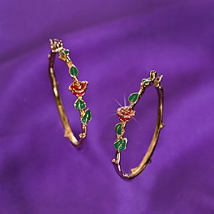 Enchanted Rose Beauty and the Beast Earrings by Disney Couture