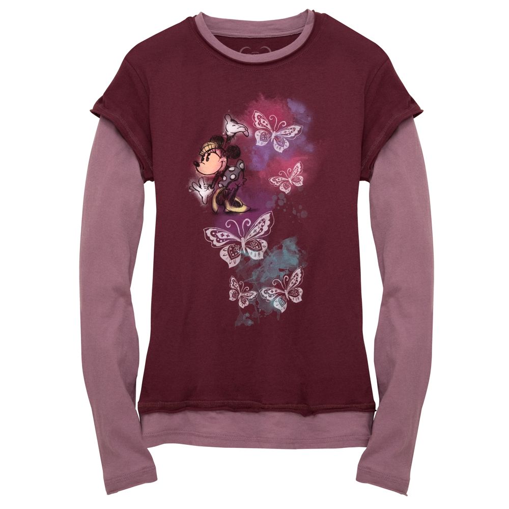 Double-Up Long-Sleeve Minnie Mouse Tee for Women