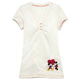 Sweetheart Mickey and Minnie Mouse Vee-Neck Tee for Women