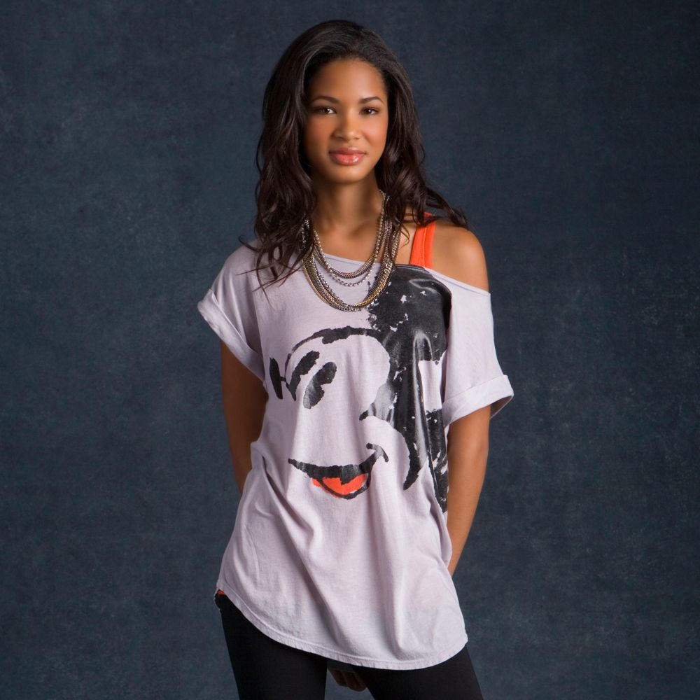 Rolled-Sleeve Mickey Mouse Tee by Disney Couture for Women