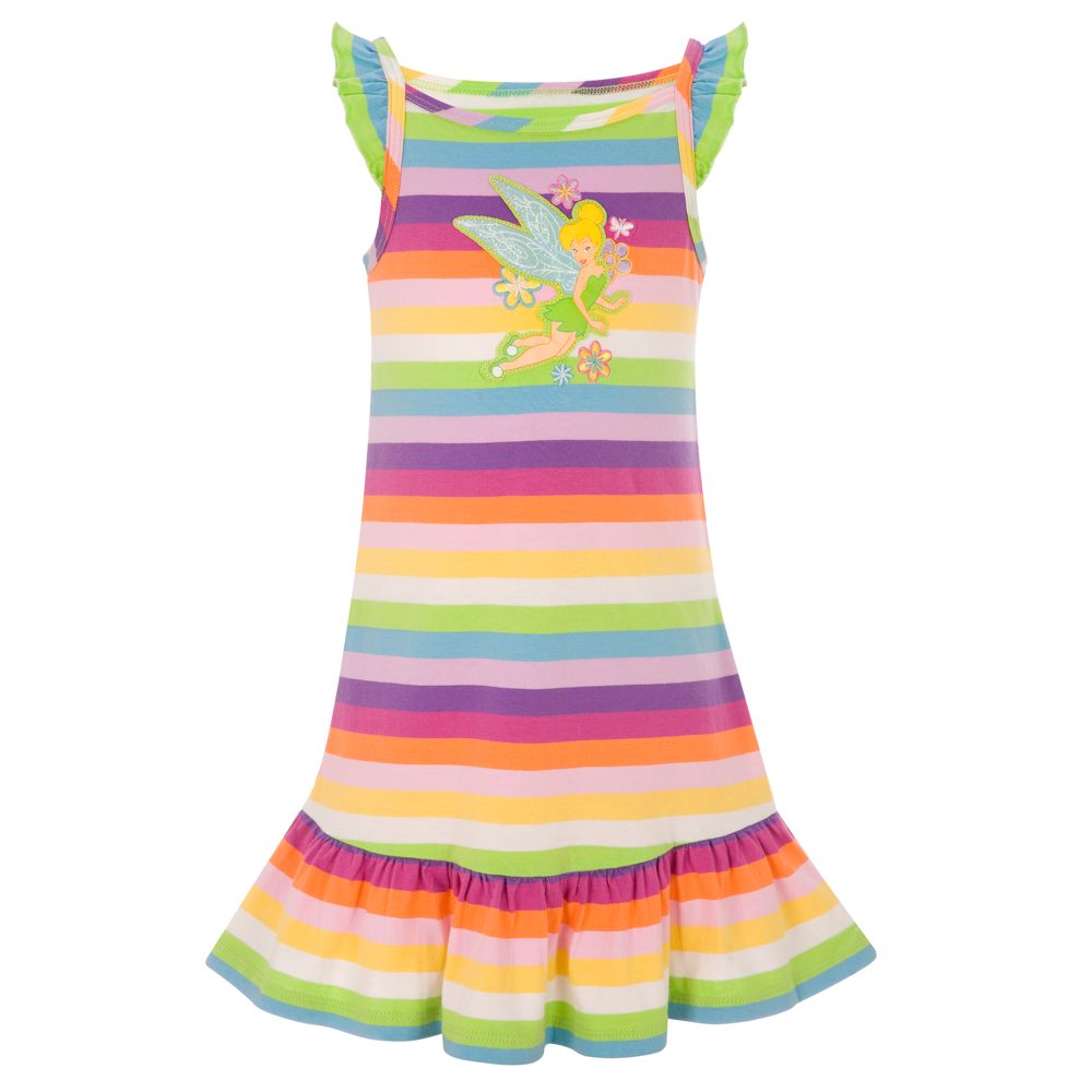 Rainbow Stripes Tinker Bell Dress for Girls