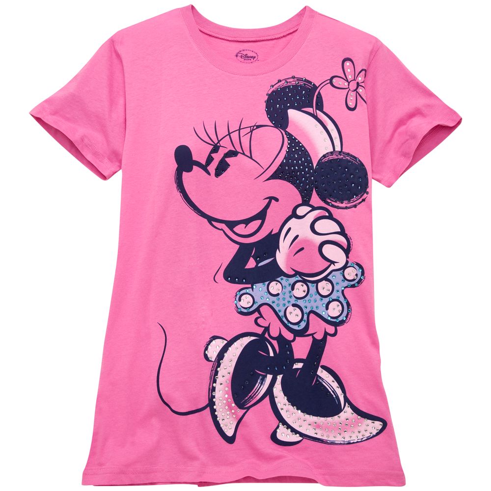 Sparkling Crystal Minnie Mouse Tee for Women