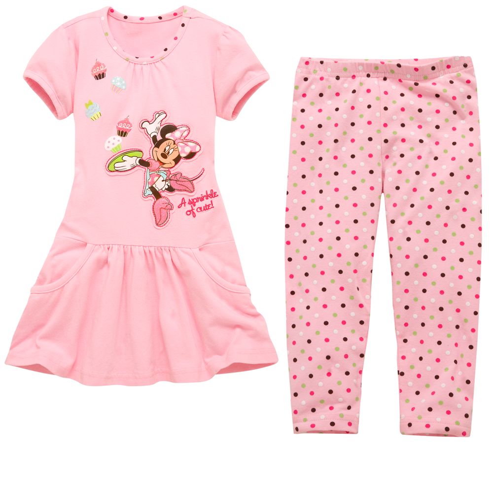 Cupcake Minnie Mouse Dress and Legging Set for Girls
