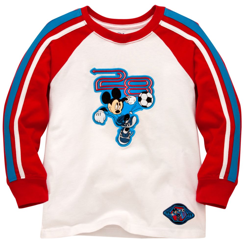 Disney Long Sleeve Soccer Mickey Mouse Tee