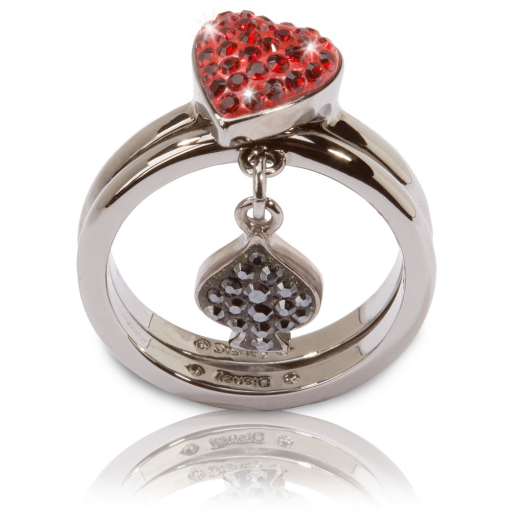 Red Queen Alice in Wonderland Rings by Swarovski -- 2-Pc.