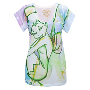 Scoop Neck Tinker Bell Tee for Women by Disney Couture