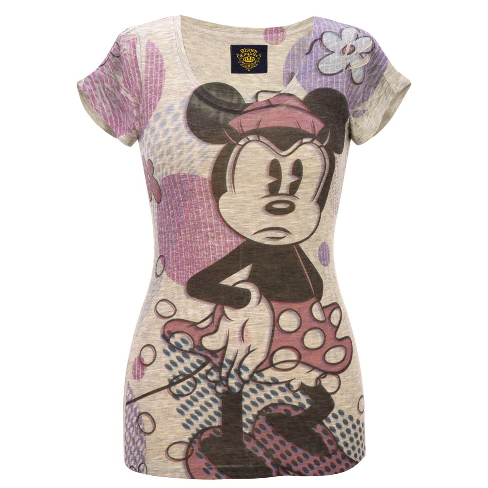 Scoop Neck Polka Dot Minnie Mouse Tee by Disney Couture for Women