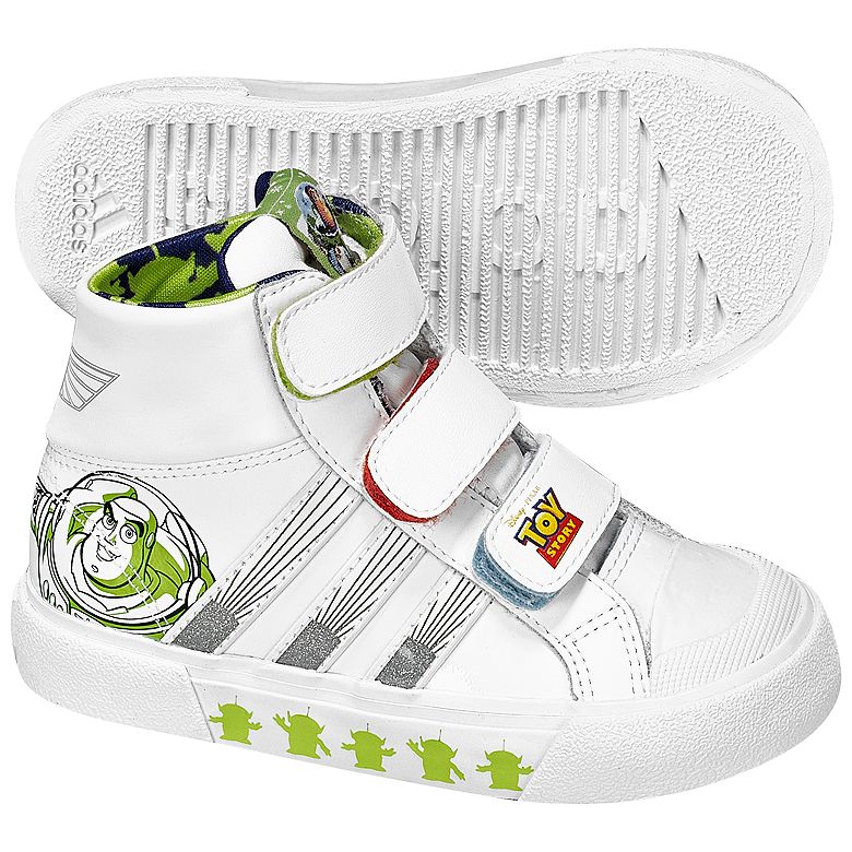 Buzz Lightyear Toy Story Sneakers for Toddler Boys by Adidas -- White