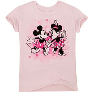 Organic Hearts Mickey and Minnie Mouse Tee for Girls