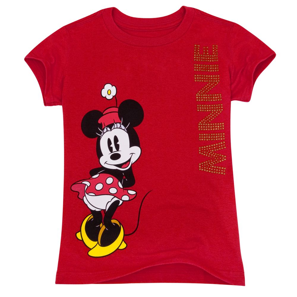 Organic Glitter Minnie Mouse Tee for Girls
