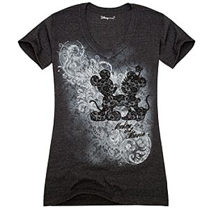 Organic Vee-Neck Mickey and Minnie Mouse Tee for Women