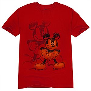 Organic Seeing Red Mickey Mouse Tee for Adults